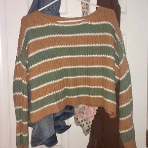 AE striped cropped sweater